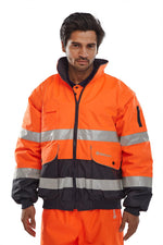 B-Seen Two-tone Hi-vis Europa Bomber Jacket - thumbnail 3
