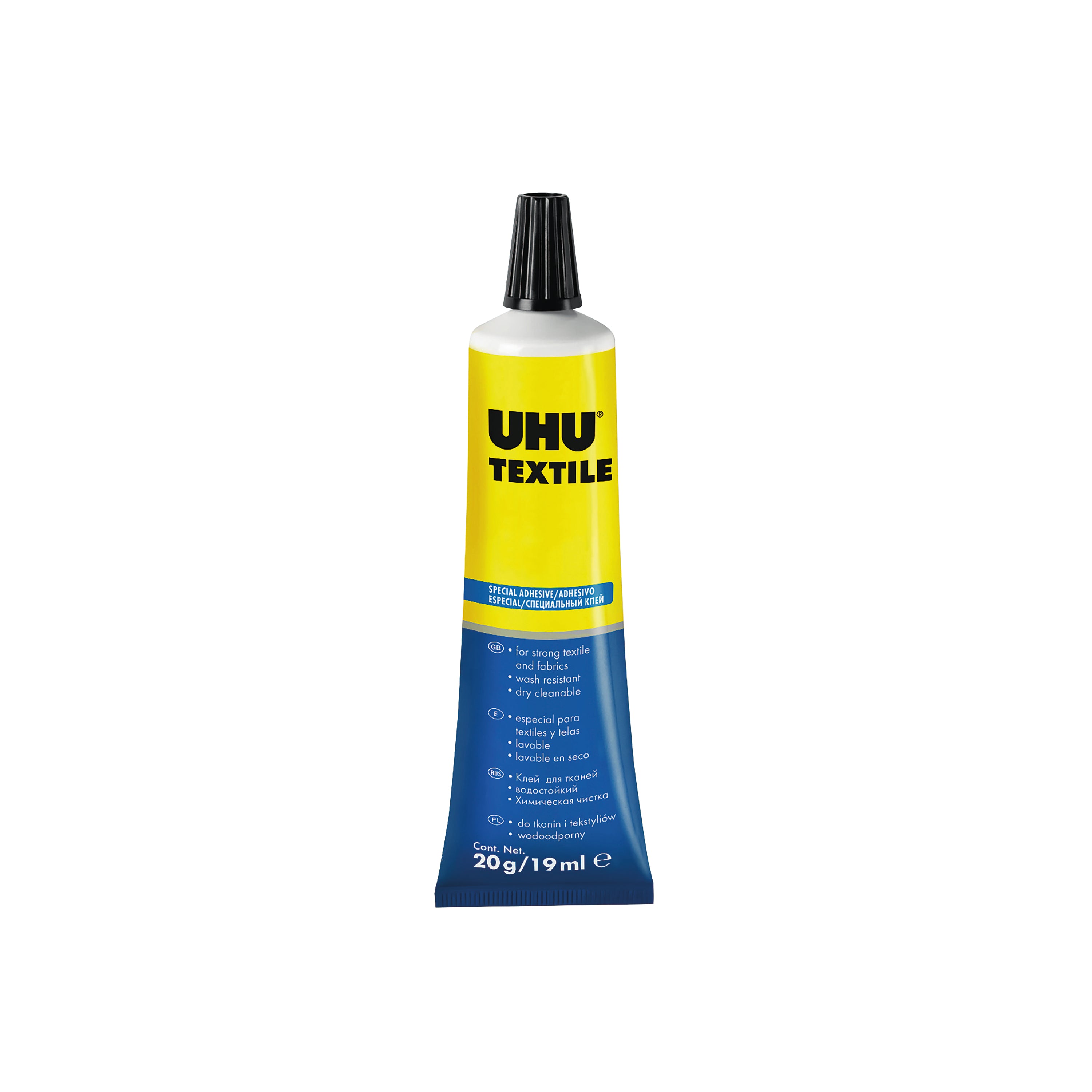 UHU 064662 Fabric Glue 19ml Blister Card 3-64662