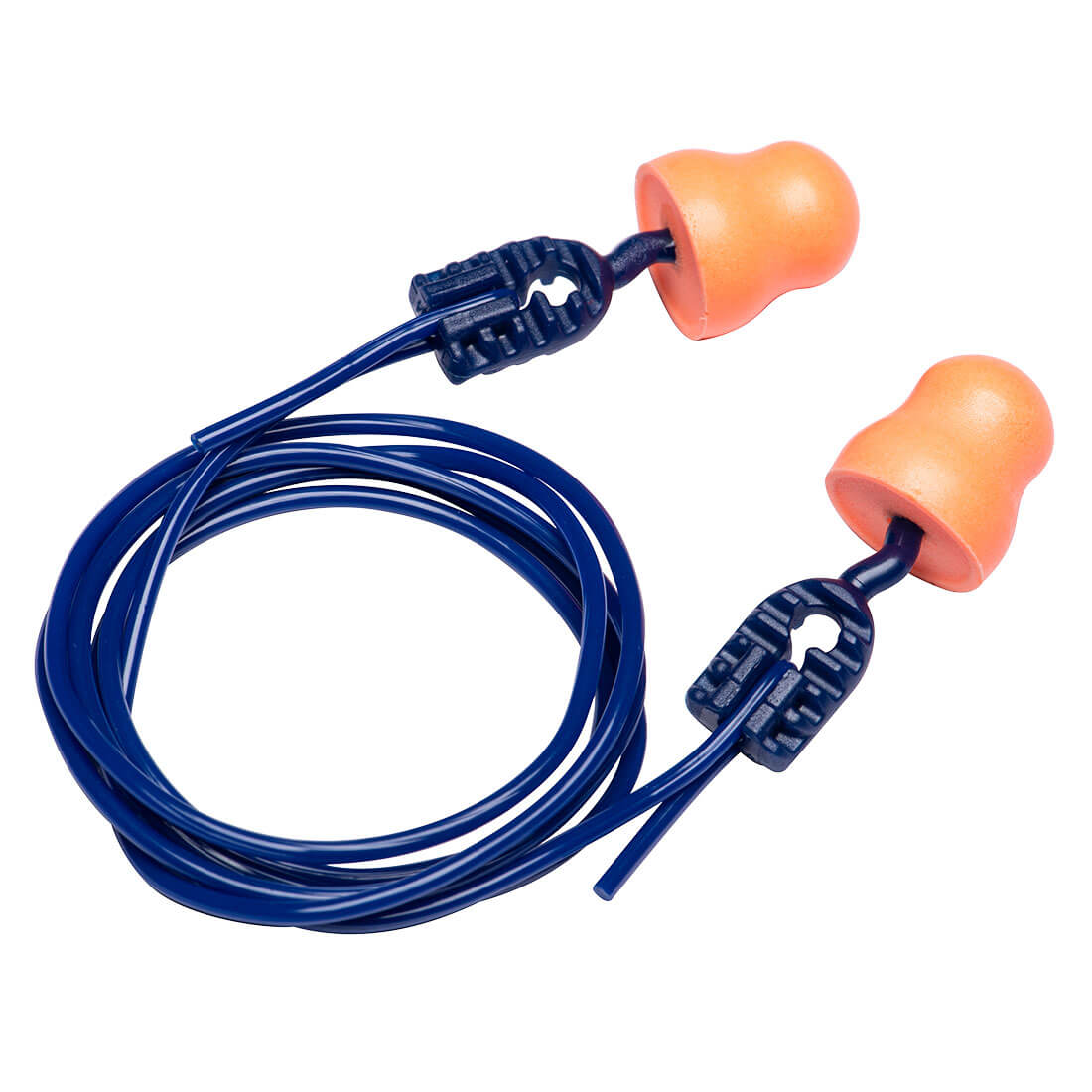Orange corded Portwest Easy Fit EP12 PU foam ear plugs.