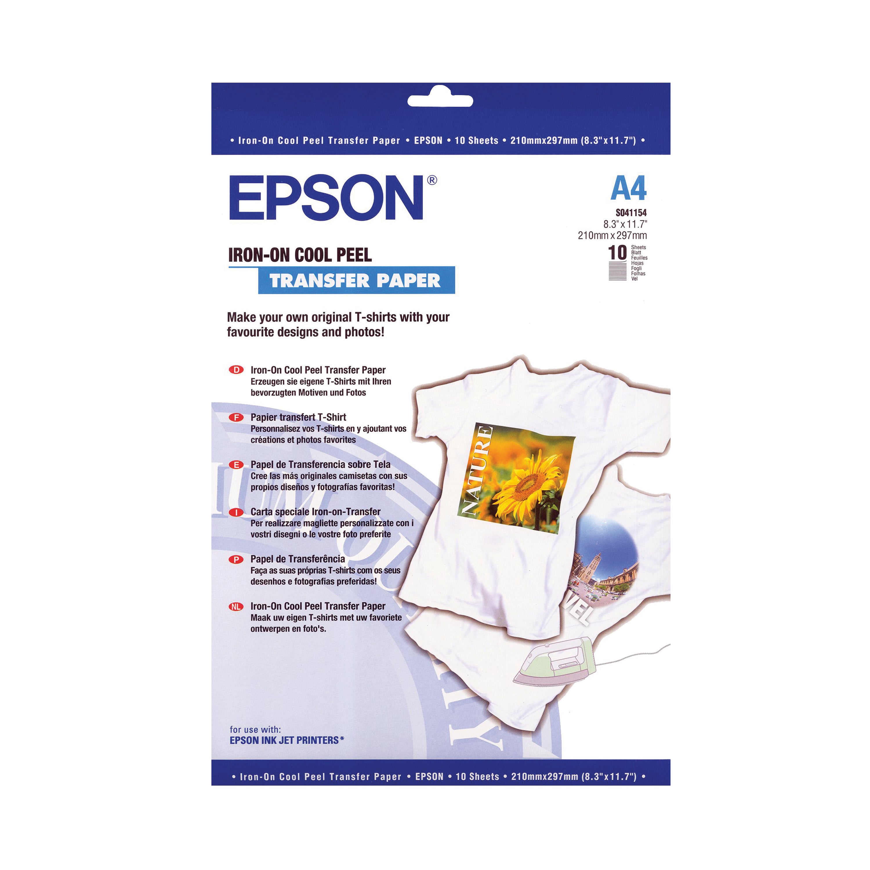 Epson Cool Peel Iron-On Transfer Paper (Pack of 10) S041154 C13S041154