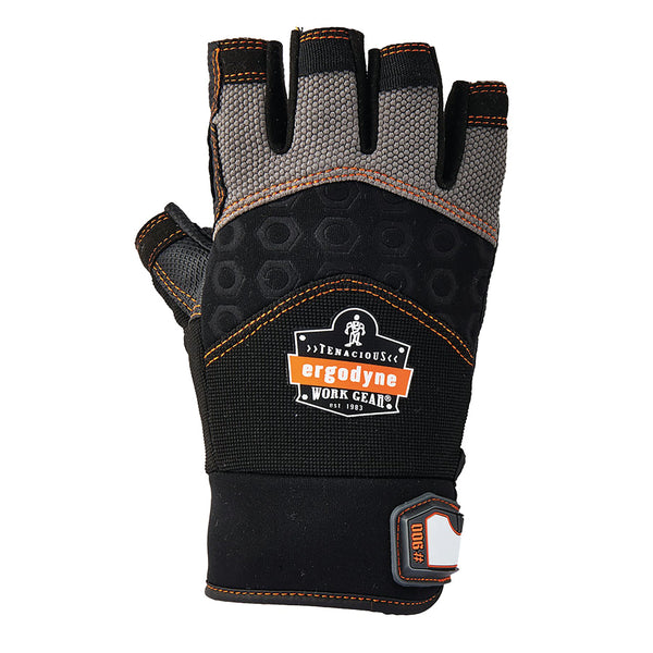 Tenacious Ergodyne Work Gear Est. 1983 Ergodyne Impact Fingerless Gloves 1pr Black/grey Xl Ey900xl