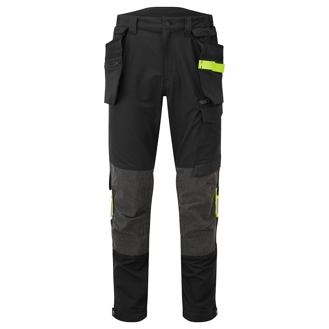 Black Portwest EV4 stretch holster trousers (EV440) designed for maximum flexibility and comfort during active work.