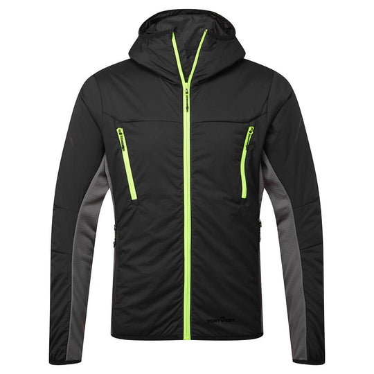 Portwest Insulated Hybrid Jacket in sleek black.