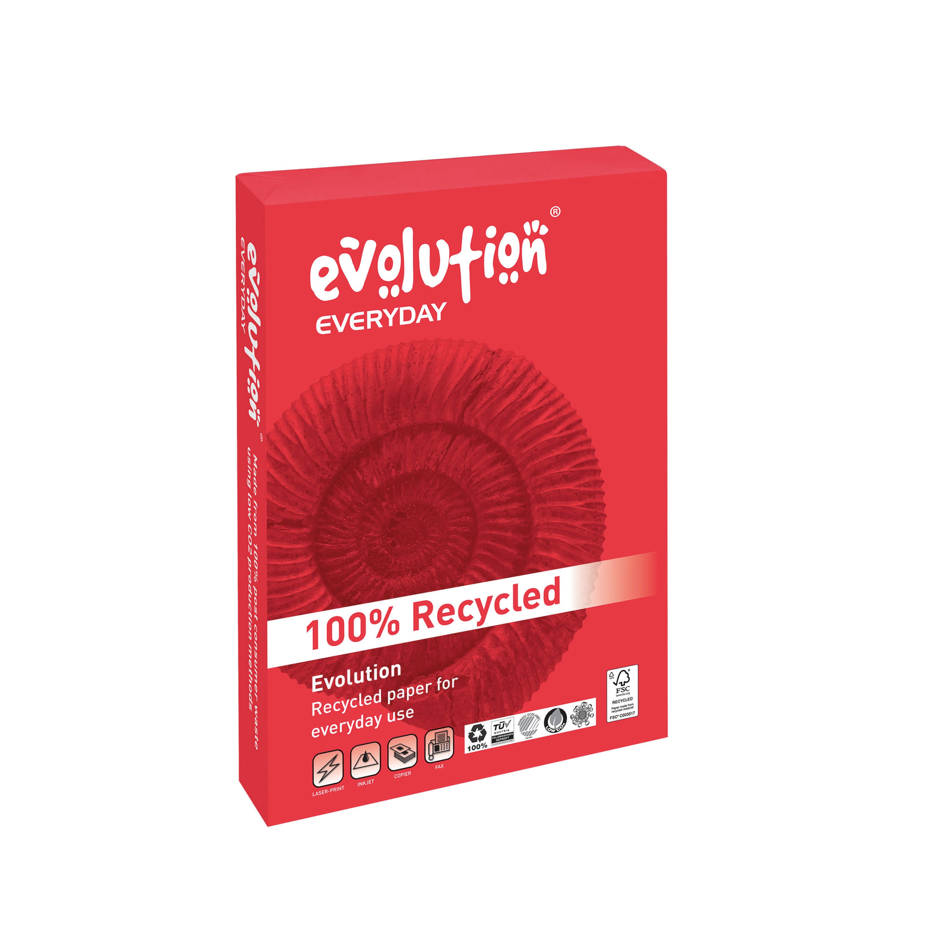 Evolution Everyday A4 Recycled Paper 75gsm White (Pack of 2500) EVE2175