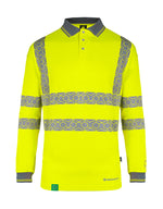 Envirowear Beeswift Hi-Vis Long Sleeve Recyclable Polo Shirt - thumbnail 2