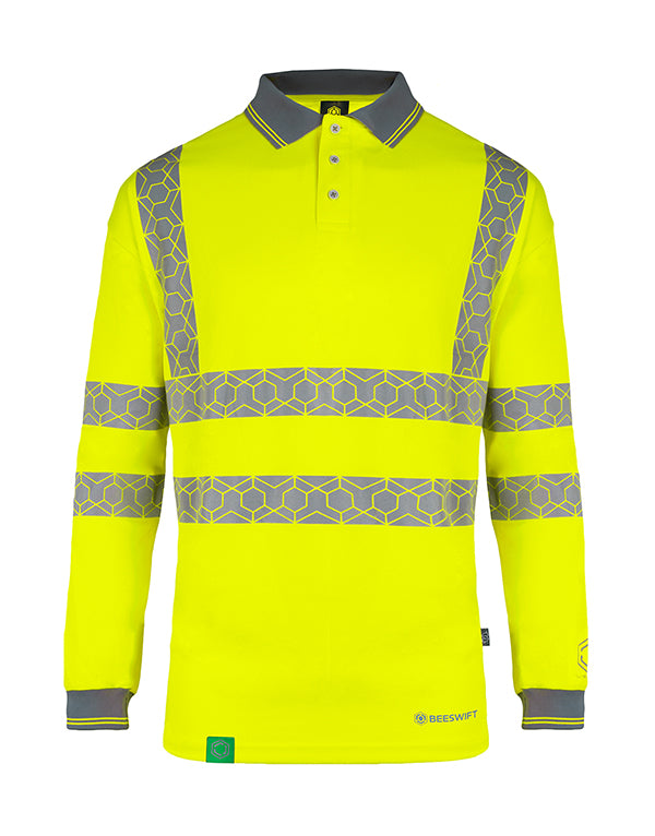 Envirowear Beeswift Hi-Vis Long Sleeve Recyclable Polo Shirt
