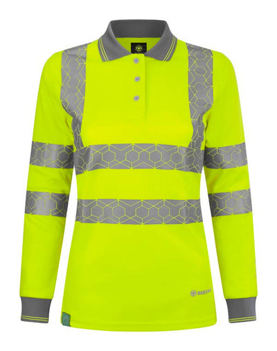 Envirowear Recyclable Womens Hi-Vis Long Sleeve Polo Shirt