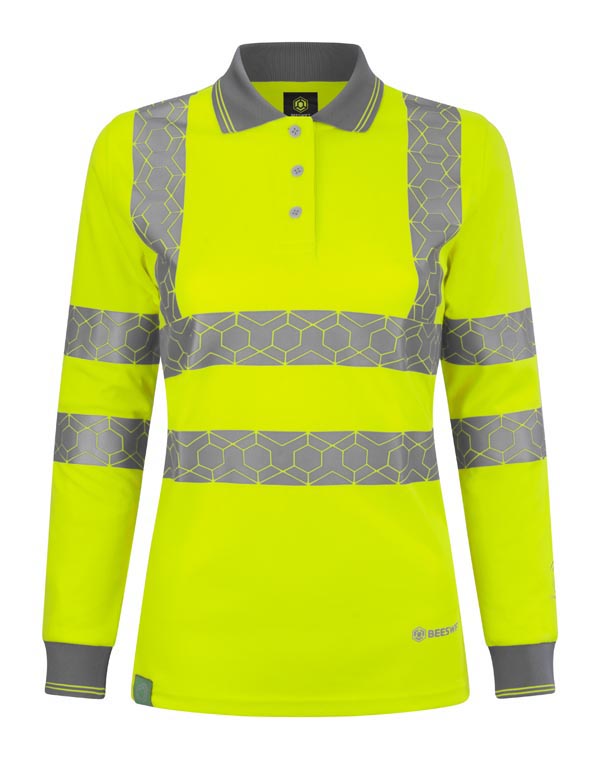 Envirowear Recyclable Womens Hi-Vis Long Sleeve Polo Shirt