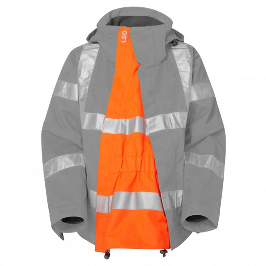 Leo Workwear orange maternity expander panel designed for comfort and flexibility during pregnancy