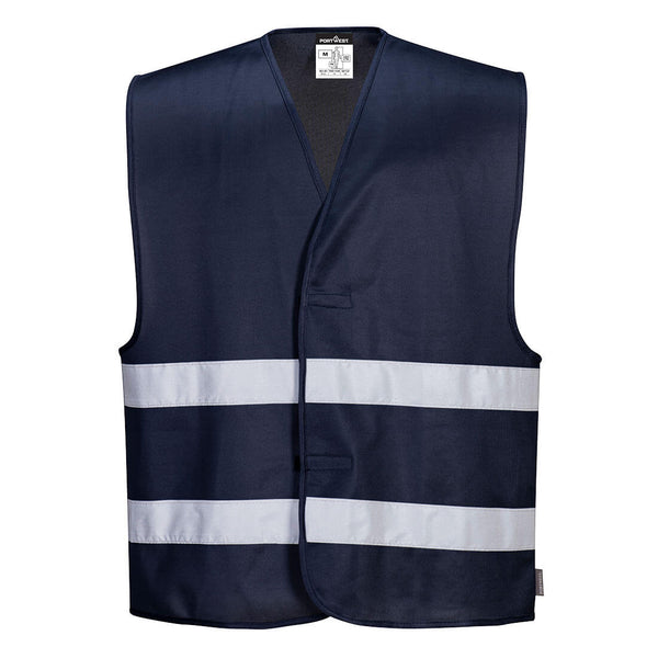 Portwest Iona Vest with reflective tape in navy.