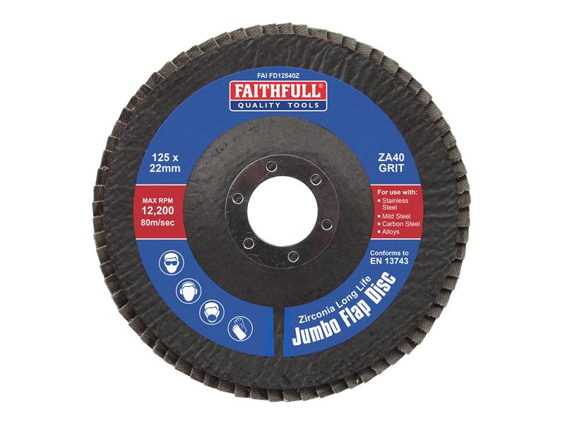 Faithfull Zirconia Abrasive Jumbo Flap Discs