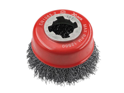 Faithfull X-LOCK Wire Cup Brush 75mm M14x2, 0.30mm Steel Wire