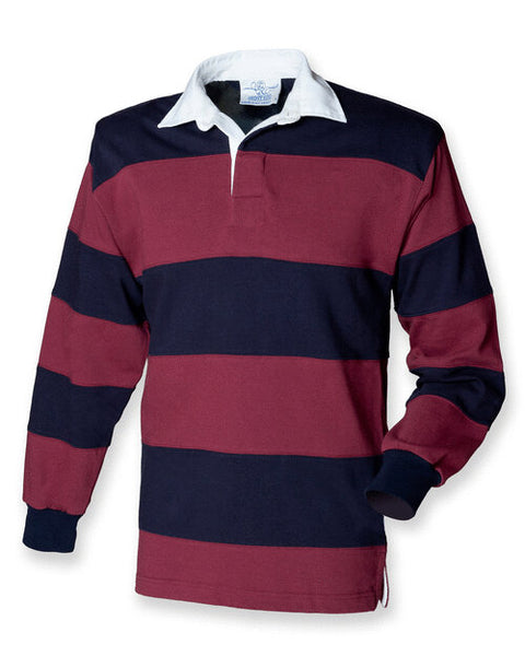 Front Row Sewn Stripe Long Sleeve Rugby Shirt - FR08M