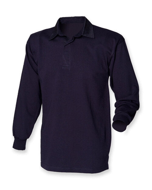 Front Row Long Sleeve Plain Rugby Shirt - FR100M