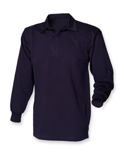 Front Row Long Sleeve Plain Rugby Shirt - FR100M