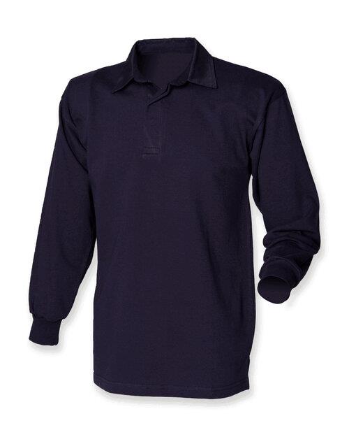 Front Row Long Sleeve Plain Rugby Shirt - FR100M