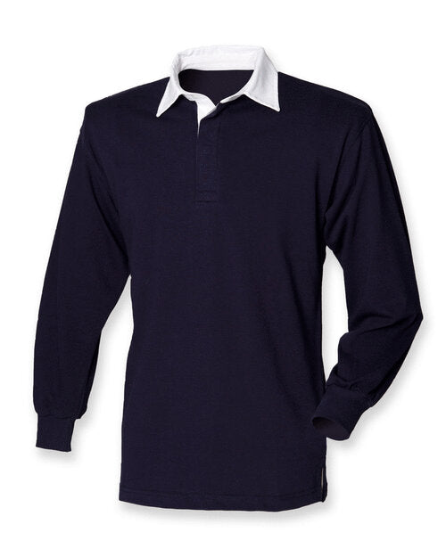 Front Row Long Sleeve Plain Rugby Shirt - FR100M