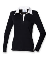 Front Row Ladies Long Sleeve Plain Rugby Shirt - FR101M - thumbnail 1