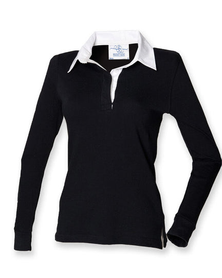 Front Row Ladies Long Sleeve Plain Rugby Shirt - FR101M