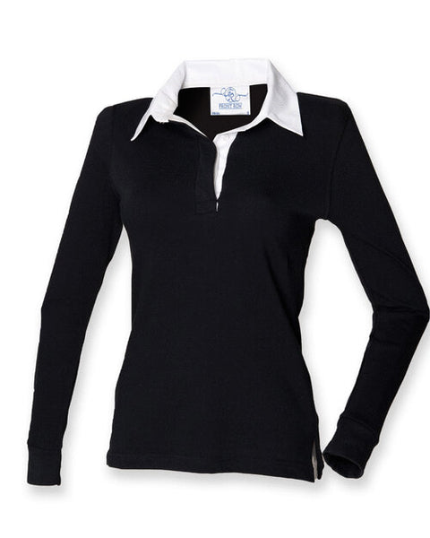 Front Row Ladies Long Sleeve Plain Rugby Shirt - FR101M