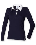 Front Row Ladies Long Sleeve Plain Rugby Shirt - FR101M - thumbnail 2