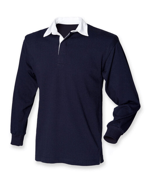 Front Row Kids Long Sleeve Plain Rugby Shirt - FR109B