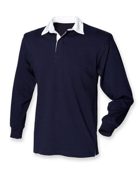 Front Row Kids Long Sleeve Plain Rugby Shirt - FR109B