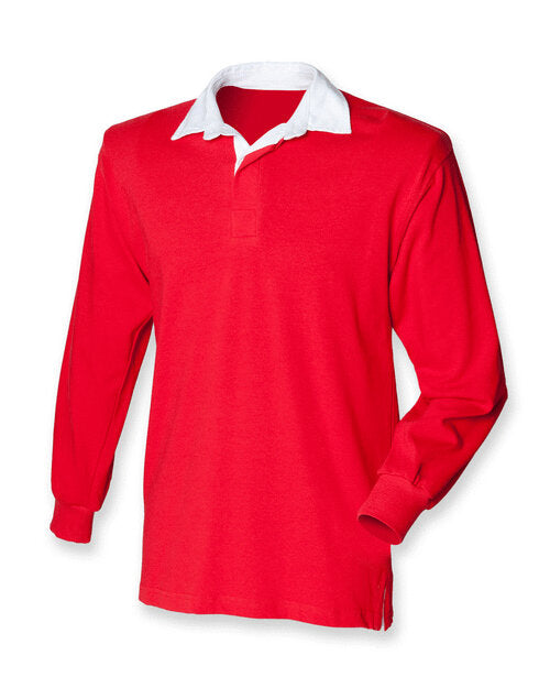 Front Row Kids Long Sleeve Plain Rugby Shirt - FR109B