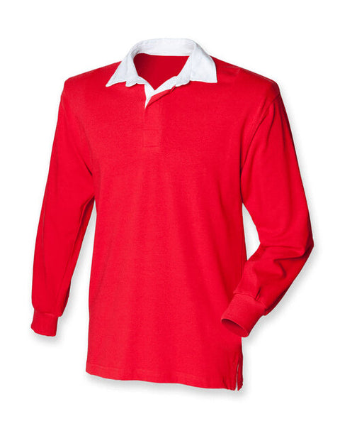 Front Row Kids Long Sleeve Plain Rugby Shirt - FR109B