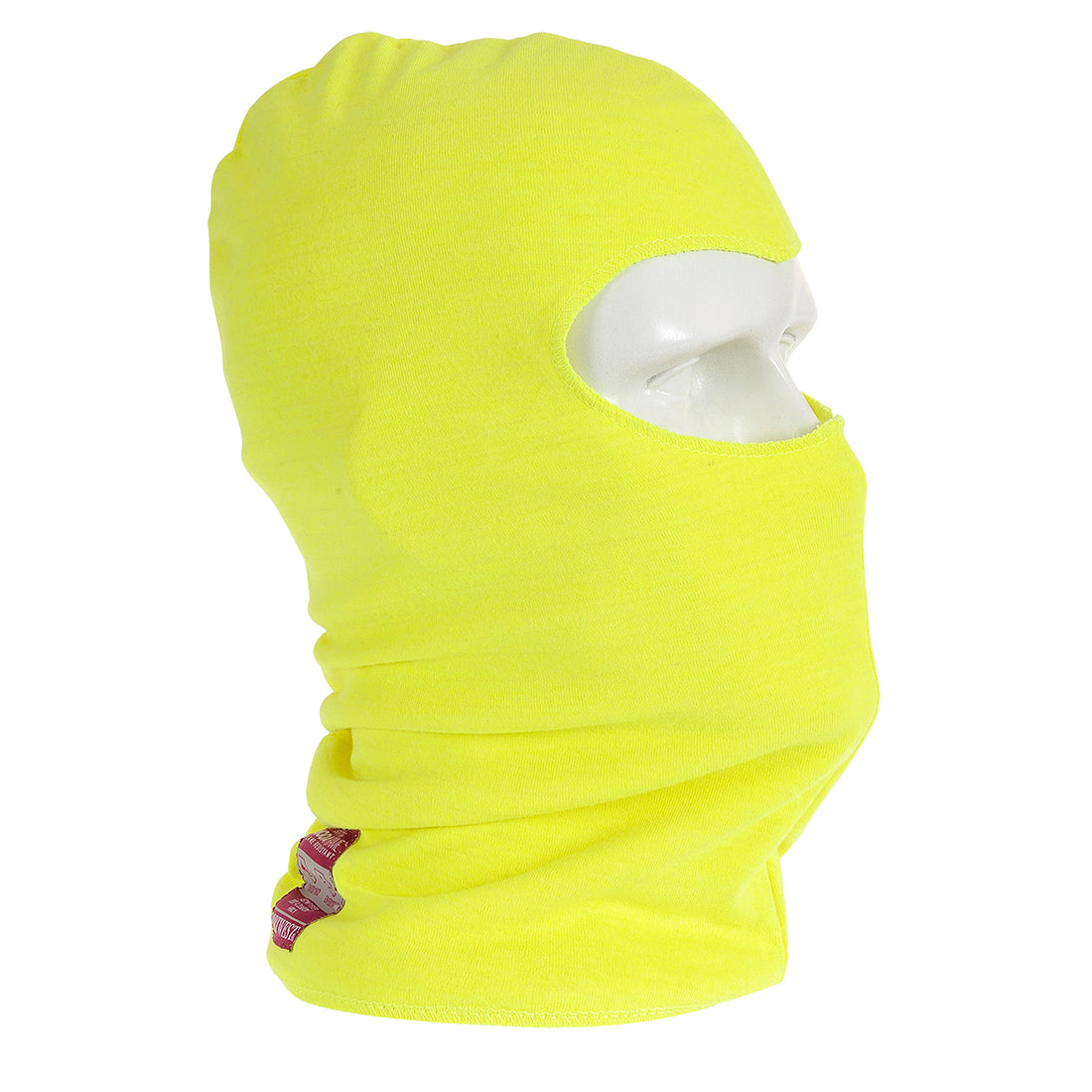 Yellow flame-resistant anti-static balaclava ensuring visibility and protection.