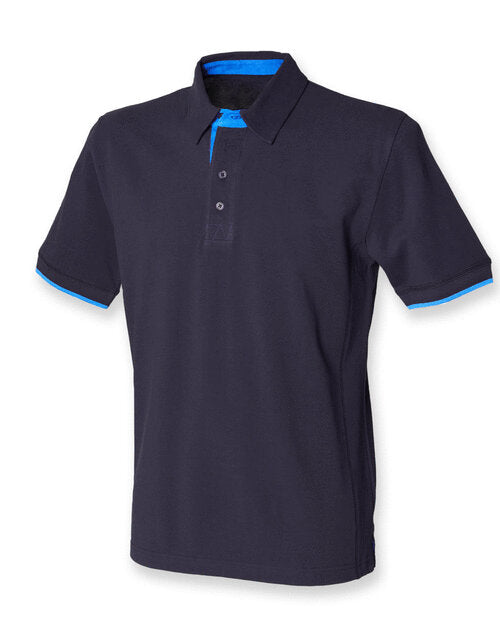Front Row Mens Contrast Pique Polo Shirt - FR200M