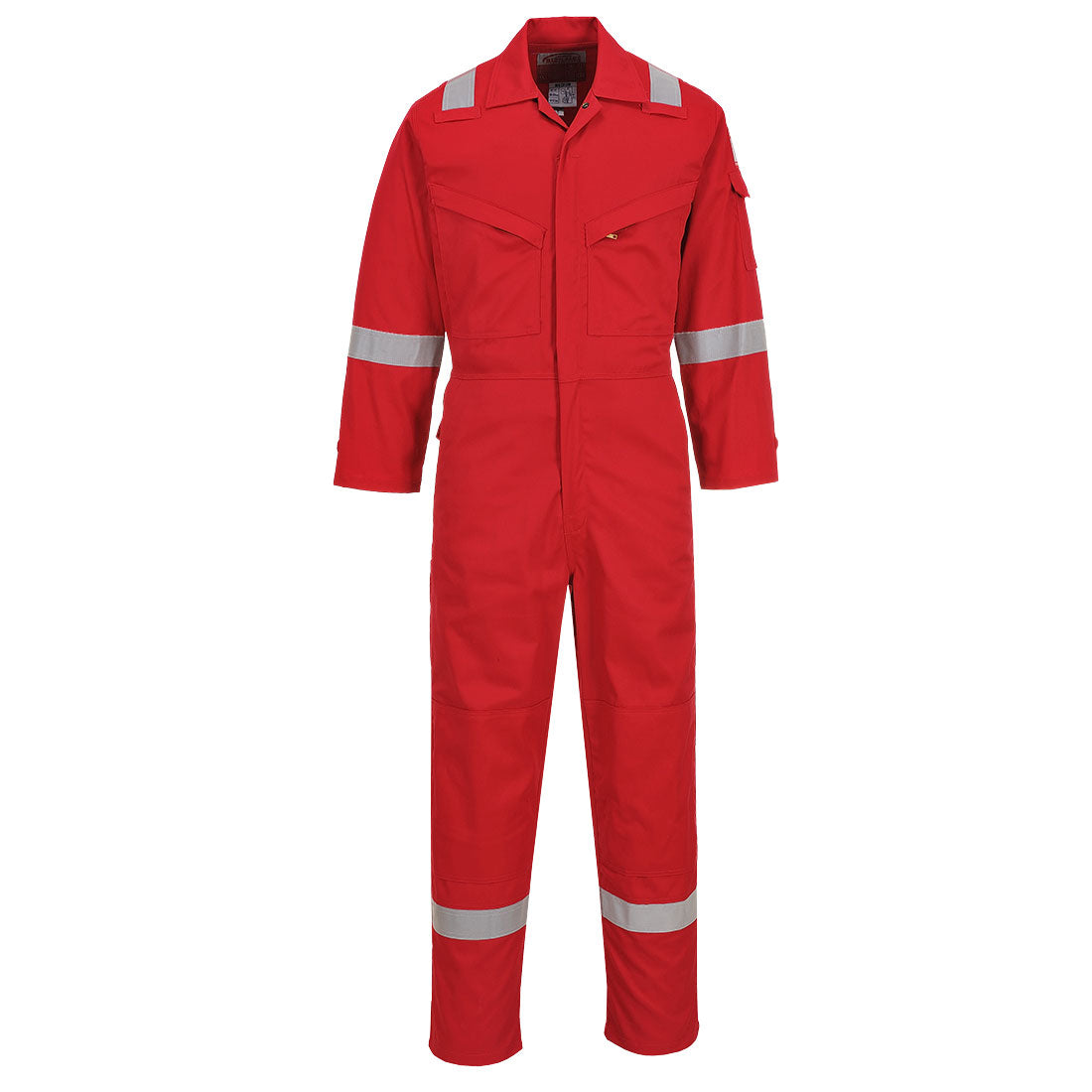 Portwest red flame-resistant hoodie with zipper closure