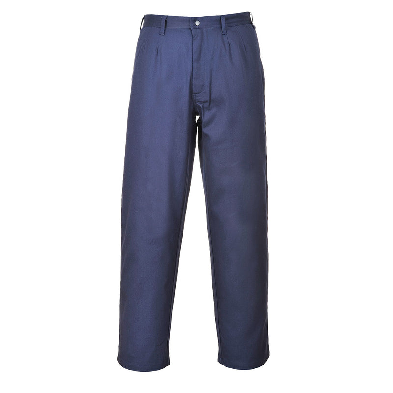 Tall fit navy Portwest Bizflame Pro Trousers in a studio shot.