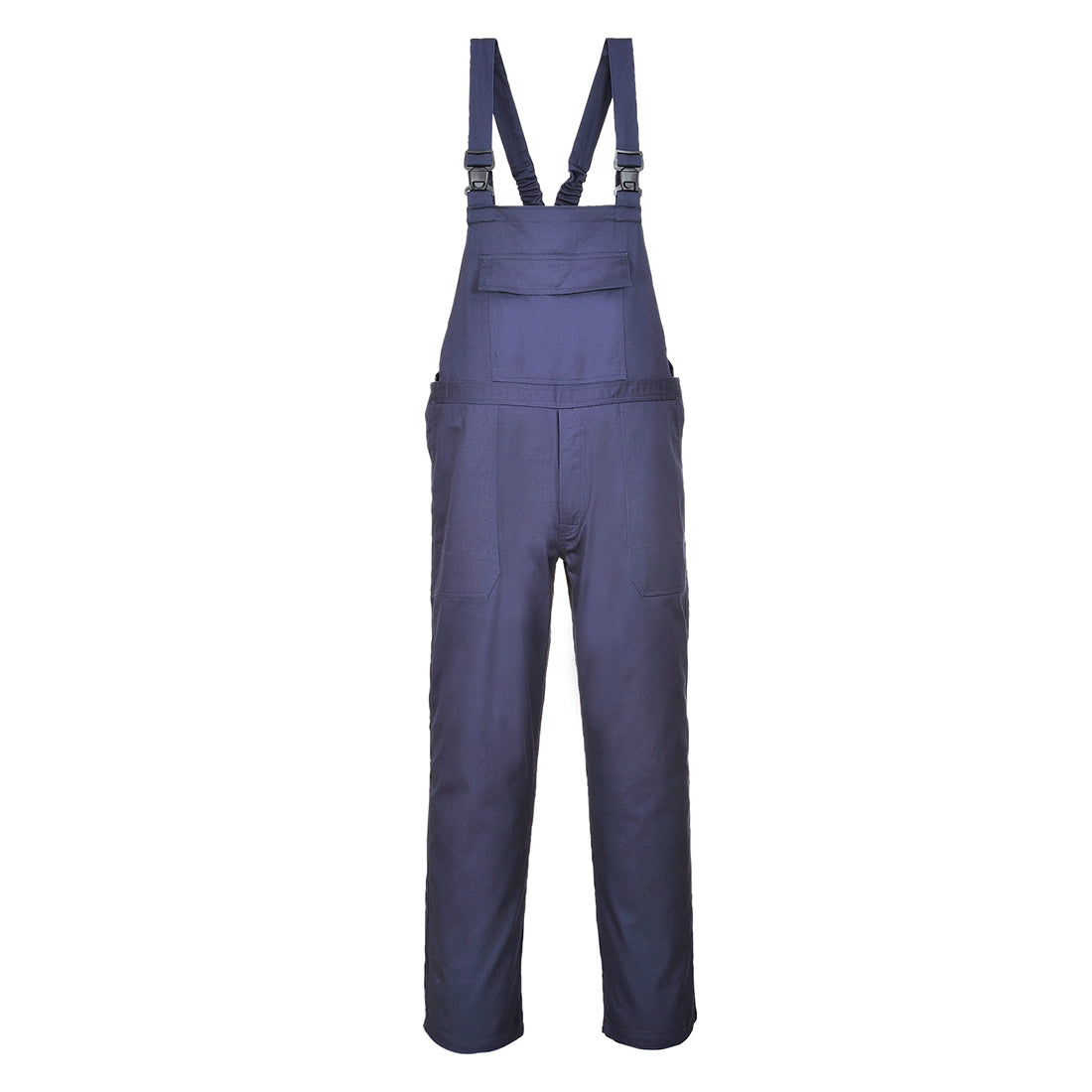 Portwest Bizflame Work Bib and Brace (FR37) in a practical grey for flame-resistant protection.