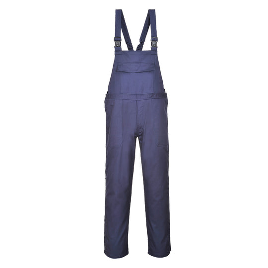 Portwest Bizflame Work Bib and Brace (FR37) in a practical grey for flame-resistant protection.
