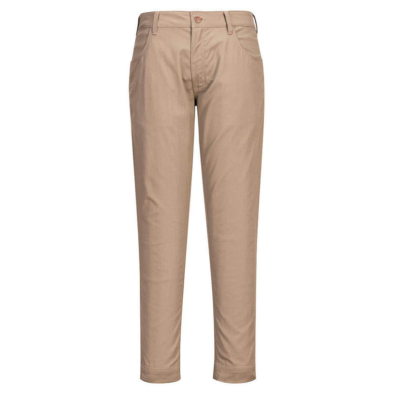 Portwest FR404 FR Stretch Trousers in khaki, front view