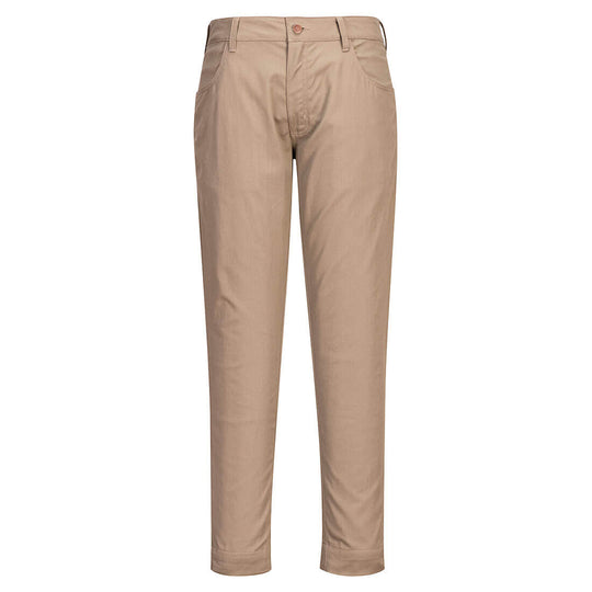 Portwest FR404 FR Stretch Trousers in khaki, front view