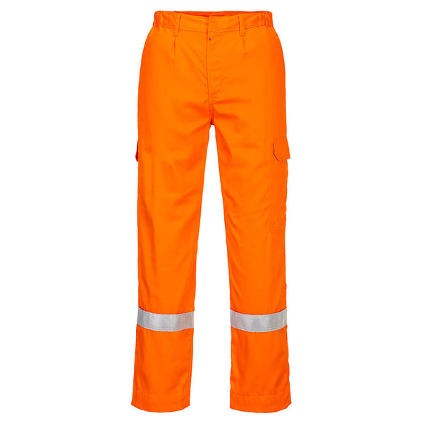 Portwest FR Lightweight Anti-Static Trousers  in orange color
