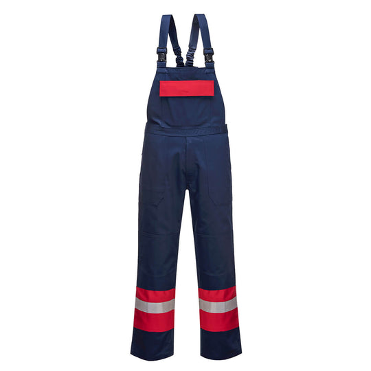 Portwest Bizflame Work Bib and Brace (FR57) in navy and red for a distinct, safe look.