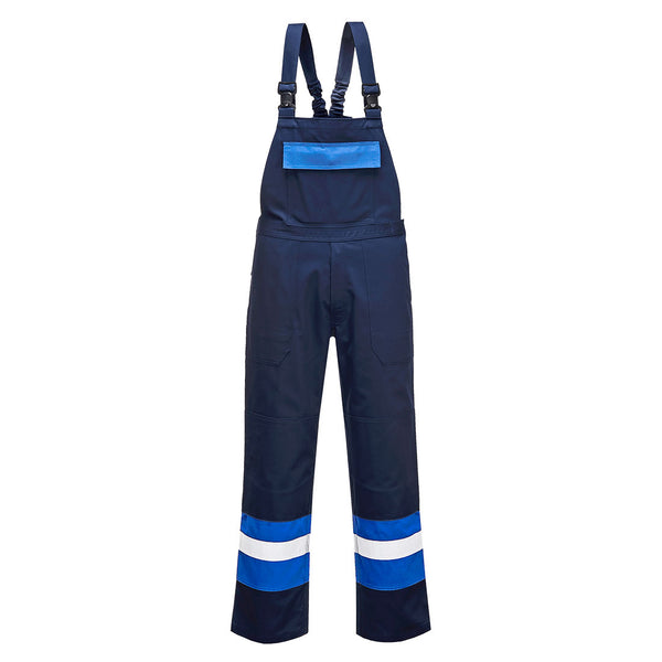 Portwest WX3 Bib and Brace (T704) in a bold dark red and black for a modern work aesthetic.