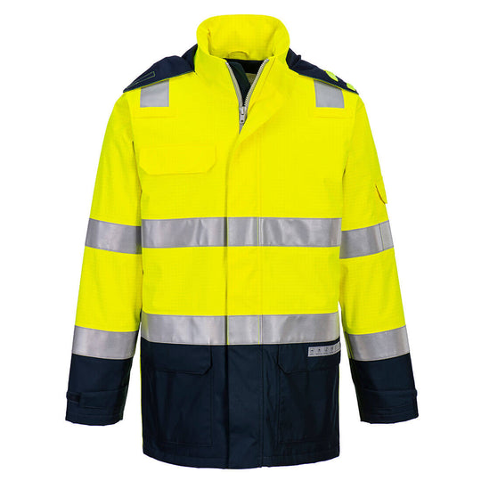 Portwest yellow flame-resistant bib pants