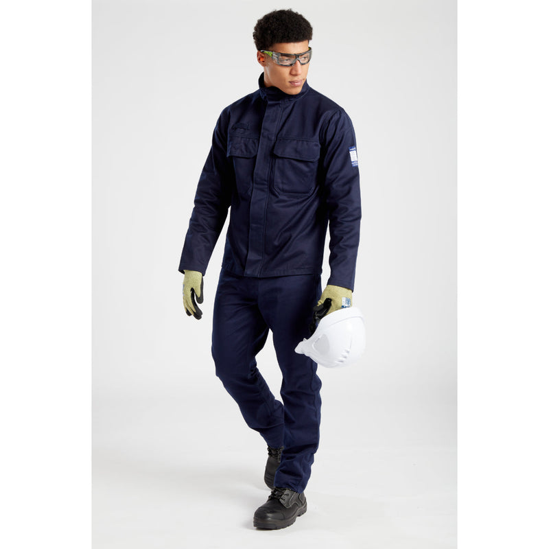 Portwest FR Molten Metal Jacket FR65 with integrated safety accessories and gloves