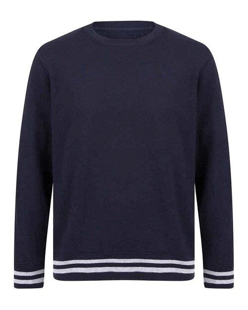 Front Row Sweat With Striped Cuffs