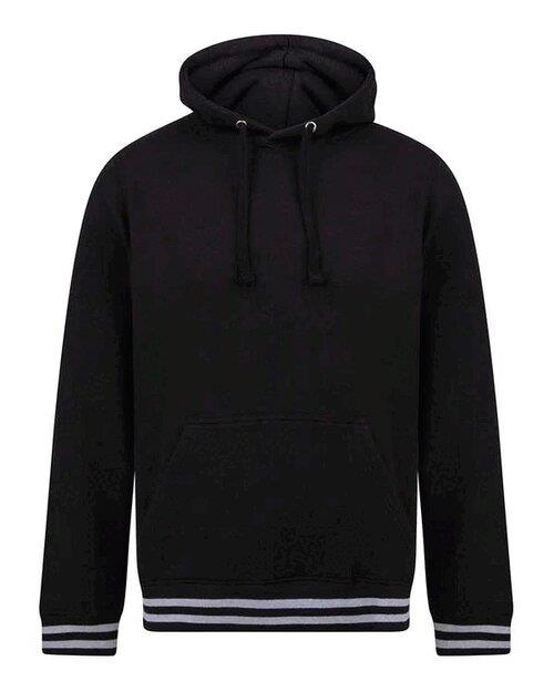 Front Row Hoodie With Striped Cuffs