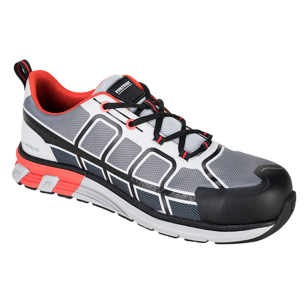 Portwest Olymflex Barcelona SBP trainer in grey with durable slip-resistant sole