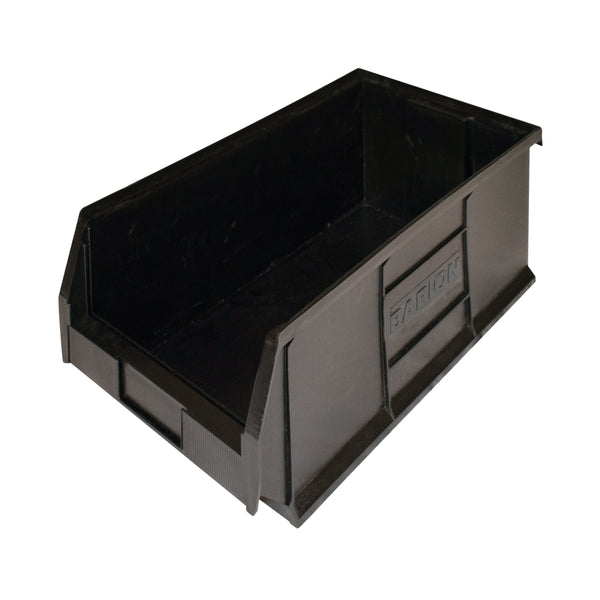 A single black Barton Topstore TC7 container made from recycled plastic, with label holder.