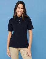 Henbury Ladies Classic Cotton Pique Polo Shirt - thumbnail 3
