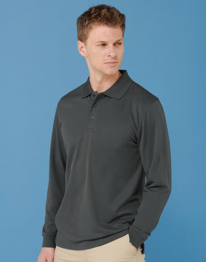 Henbury Coolplus Unisex Long Sleeve  Polo Shirt