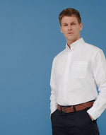 Henbury Mens Classic Long Sleeve Oxford Shirt - thumbnail 1
