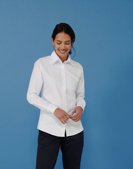 Henbury Ladies Long Sleeve Classic Oxford Shirt